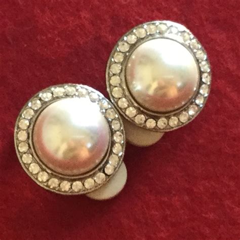 celine pearl earrings replica|Vintage Faux Pearl Clip On Earrings .